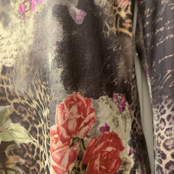 Vintage Xcit USA Floral Top Flare Sleeve Y2K Whimsy Fairy Grunge Womens Petite M - Picture 7 of 10